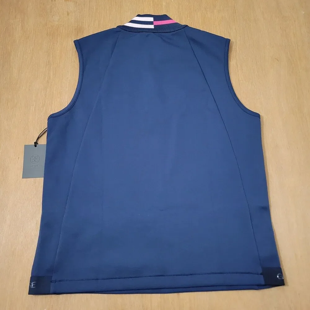 G/Fore Golf Logo DOUBLE KNIT Blue Vest Mens Size Medium Style GMM000031